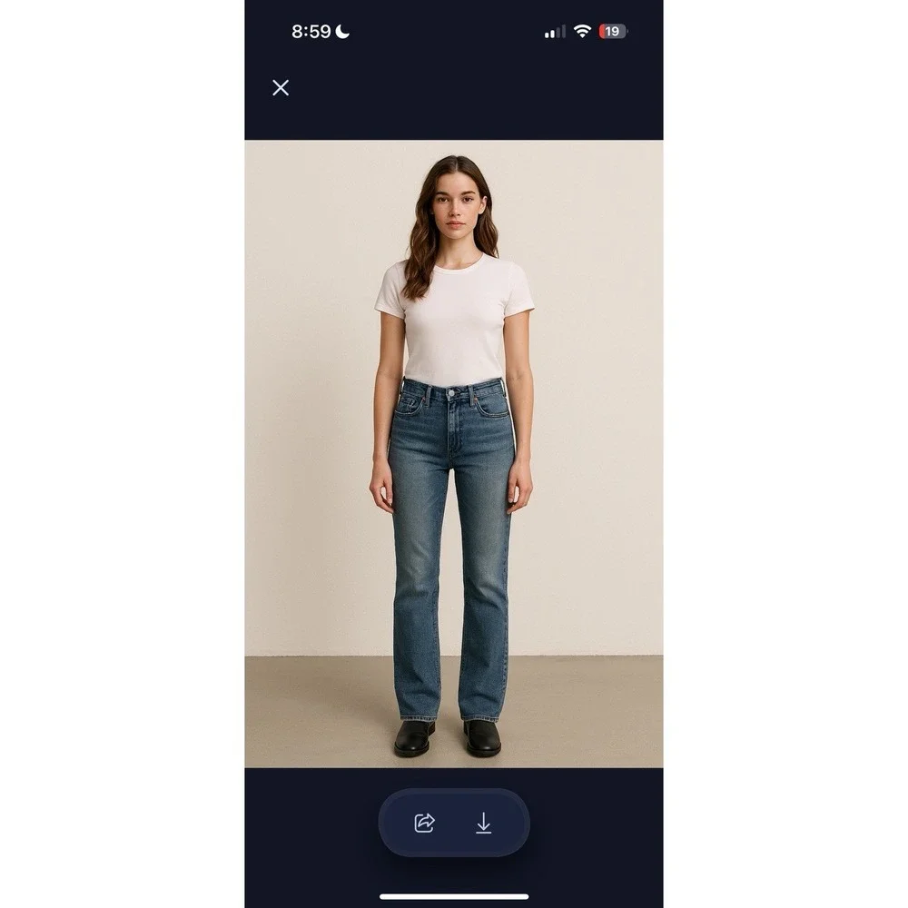 Levis 305 Womens 12M‎ Blue Jeans Classic Straight Leg Jeans Fray Hem Hong Kong